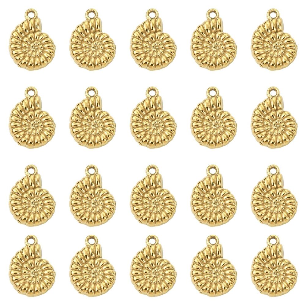 7758 20Pcs Conch Shell Charms for Jewelry Making Cute Small Charms Gold